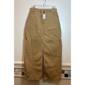 Rachel Comey Lunga‎ Skirt Modesto Camel Maxi Denim Twill Distress Dye Size 8 NWT
